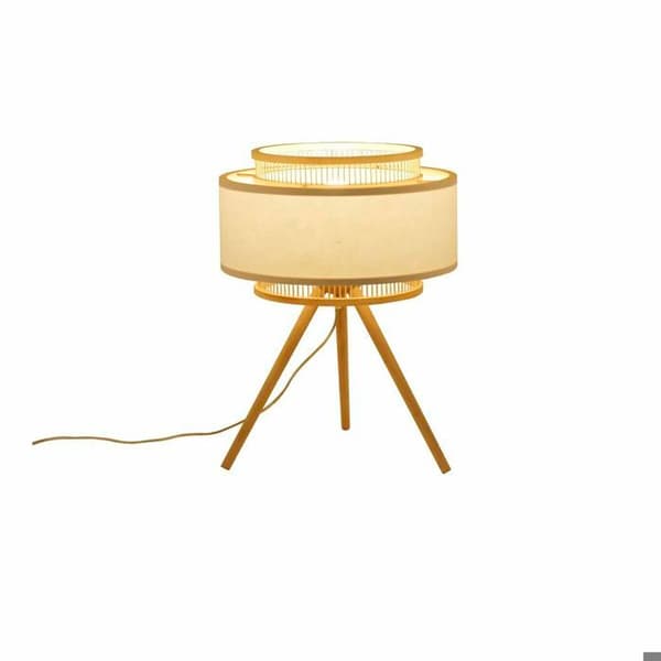 Bambu polyester skrivbordslampa DKD Home Decor