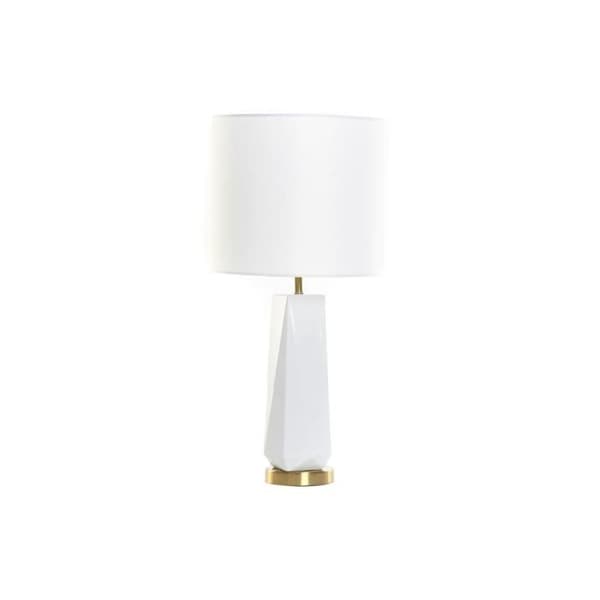 Skrivbordslampa DKD Heminredning Vit Polyester Metall Keramik 220 V Guld 50 W
