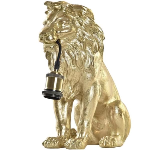 Bordslampa - Gyllene lejon - 35,5 cm - Gul - Samtida - Design