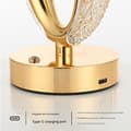 Miniatyrbild 4 av 5: Lyxig kristallkvalitet guldovalformad bordslampa - Mysig heminredning nattlampa
