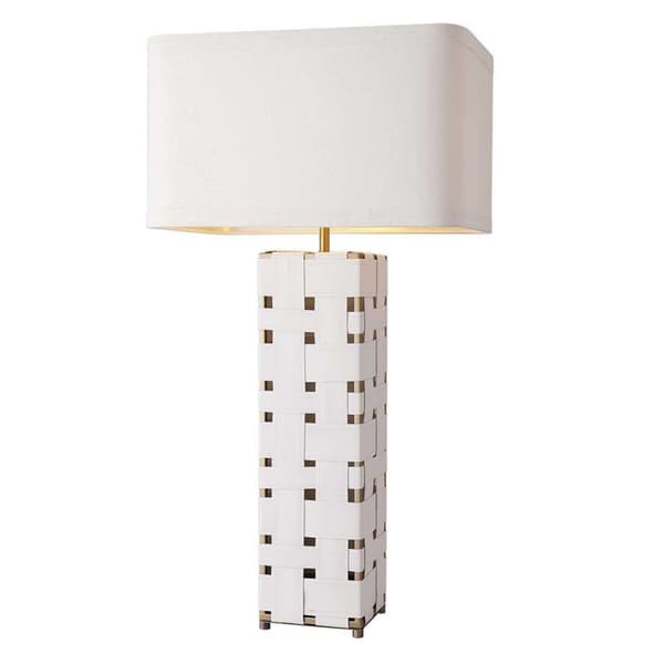 Bordslampa Home ESPRIT Vit Gyllene