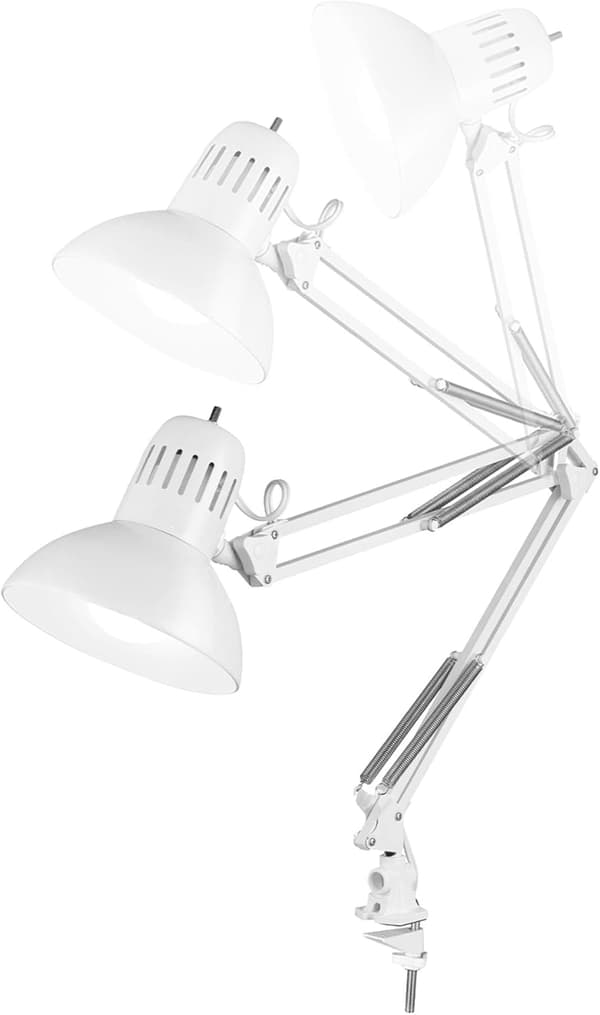 Bordlampe med drejearm og knapkontrol - perfekt til boglæsning