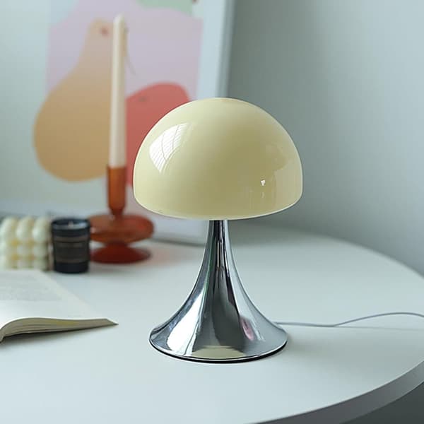 OBOSOE Nattlampa - Bordlampa med USB & Metallfot för Sovrum