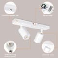 Miniatyrbillede 4 af 8: GU10 Loftslampe, Justerbar Spotlight, 2 Lys, Velegnet til Køkken, Soveværelse, Stue