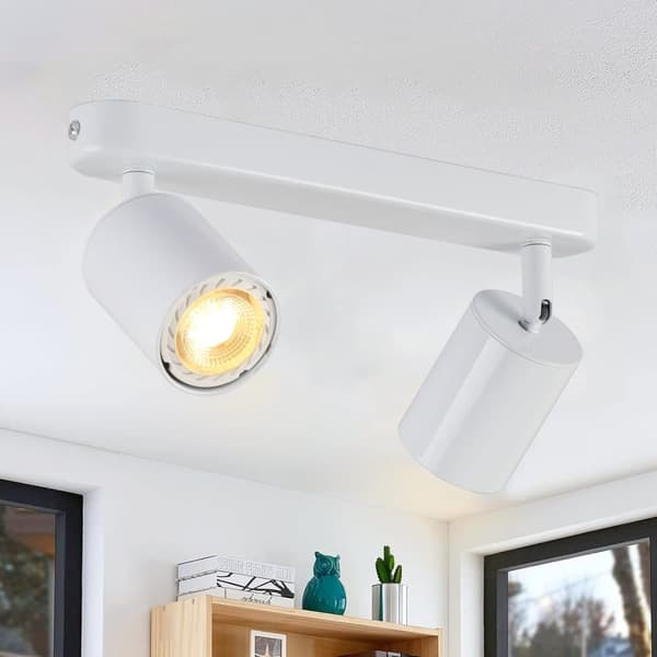 GU10 Loftslampe, Justerbar Spotlight, 2 Lys, Velegnet til Køkken, Soveværelse, Stue