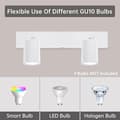 Miniatyrbillede 2 af 8: GU10 Loftslampe, Justerbar Spotlight, 2 Lys, Velegnet til Køkken, Soveværelse, Stue
