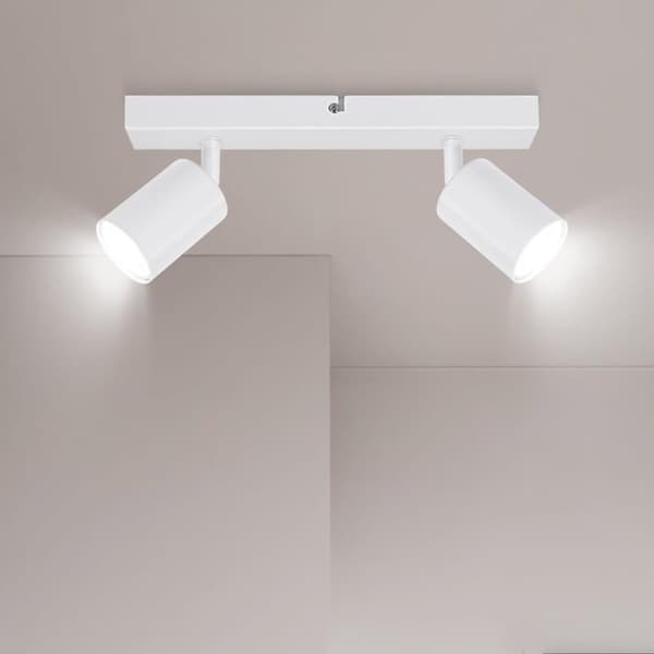 GU10 Loftslampe, Justerbar Spotlight, 2 Lys, Velegnet til Køkken, Soveværelse, Stue