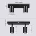 Miniatyrbillede 3 af 7: GU10 Loftslampe, Justerbar Spotlight, 2 Lys, Velegnet til Køkken, Soveværelse, Stue