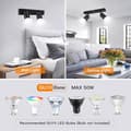 Miniatyrbillede 2 af 7: GU10 Loftslampe, Justerbar Spotlight, 2 Lys, Velegnet til Køkken, Soveværelse, Stue