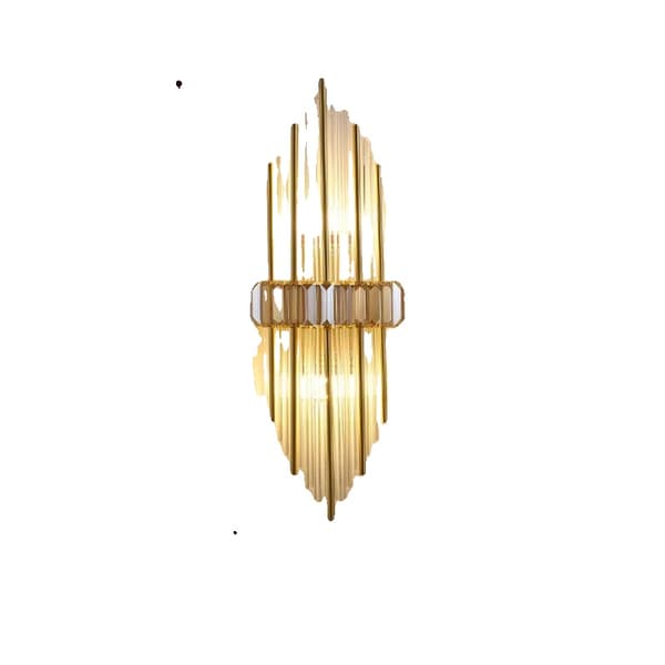 Väggmonterad kristallampa, elegant guldfinish, LED-ljuskälla,Varmt ljus, Stil B 60CM