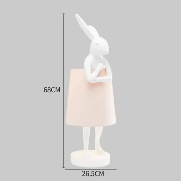 Kanin Skrivebordslampe, Moderne Nordisk Design, Energi-Effektiv LED,Hvid H68cm, Varmt lys 3000K