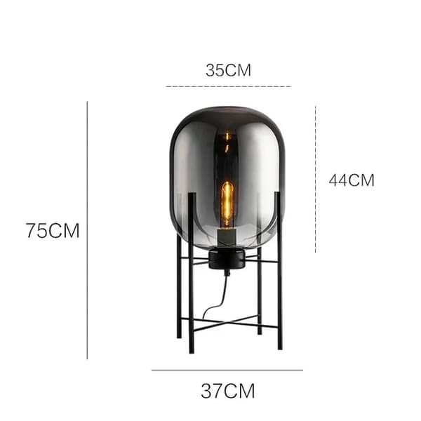 Kreativ LED Golvlampa, Modern Stil, Upp- och Nedåtriktad Skärm,LED varm ljus, Rök 37 cm H75 cm