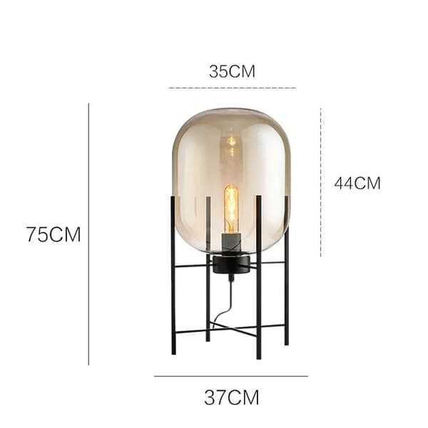 Kreativ LED Golvlampa, Modern Stil, Upp- och Nedåtriktad Skärm,Kognac 37cm H75cm, LED varm ljus