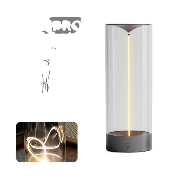 Mjuk Ljus LED Bordslampa, Batteridriven, Touch Dimmbar,Varm vit, Grå storlek stor