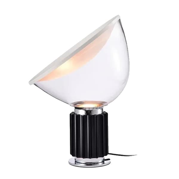 Modern glasbordslampa, stilren aluminiumkropp, mångsidigt spänningsområde,Storlek 50 60cm, Svart kropp