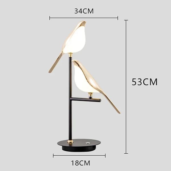Fågelformad LED-vägglampa, Modern design, Energibesparande,2 fågel bordslampa-a, 110V-220V