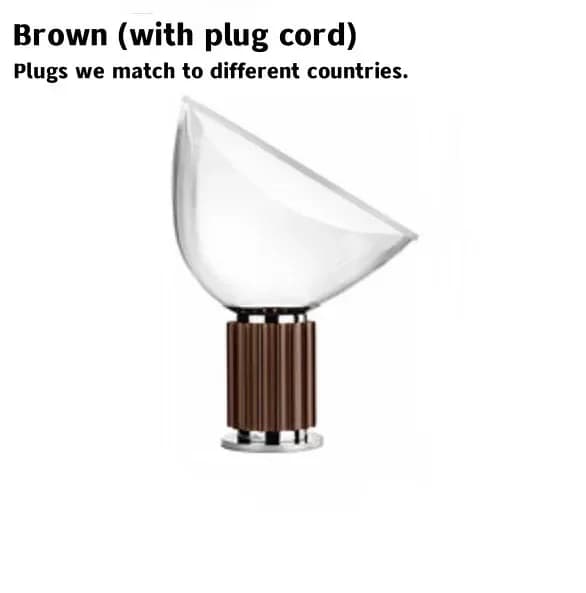 Modern glasbordslampa, stilren aluminiumkropp, mångsidigt spänningsområde,Storlek 50 60cm, Brun kropp