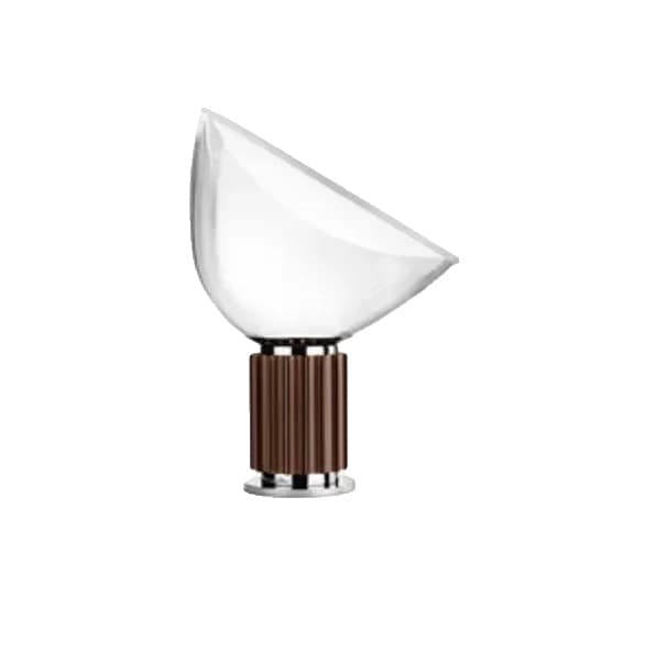 Modern glasbordslampa, stilren aluminiumkropp, mångsidigt spänningsområde,Storlek 50 60cm, Brun kropp