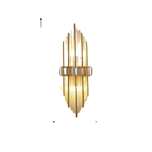 Väggmonterad kristallampa, elegant guldfinish, LED-ljuskälla,Varmt ljus, Stil B 45CM