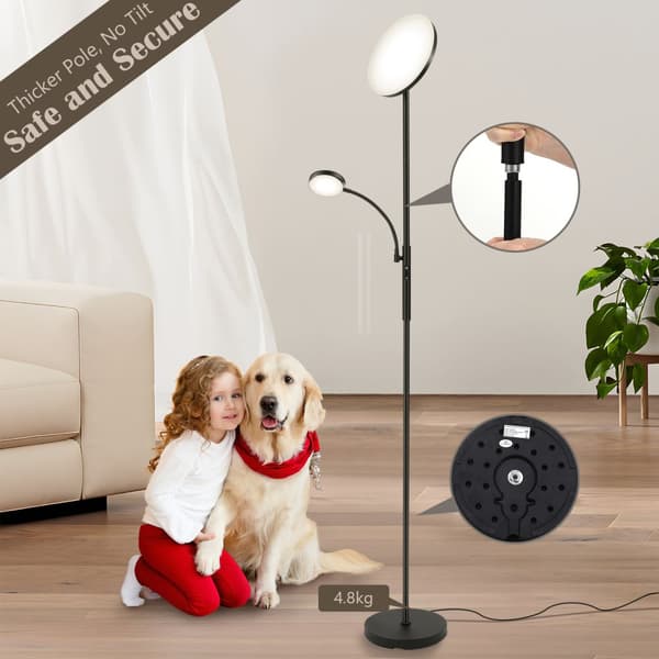 Gulvlampe, Justerbar Lysstyrke, Moderne Design, Nem Montering
