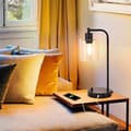 Pikkukuva 4 / 8: OBOSOE-pöytävalaisin USB-portilla portaaton kosketushimmennin lasinäyttö teollinen makuuhuone / toimisto LED, moderni lasikupoli yövalo