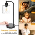 Pikkukuva 6 / 8: OBOSOE-pöytävalaisin USB-portilla portaaton kosketushimmennin lasinäyttö teollinen makuuhuone / toimisto LED, moderni lasikupoli yövalo