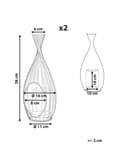 Miniatyrbilde 3 av 6: Sett med 2 lykter Svart Metall 38 cm Glassylinder Industriell stil Lysholder Dekor Innendørs Utendørs