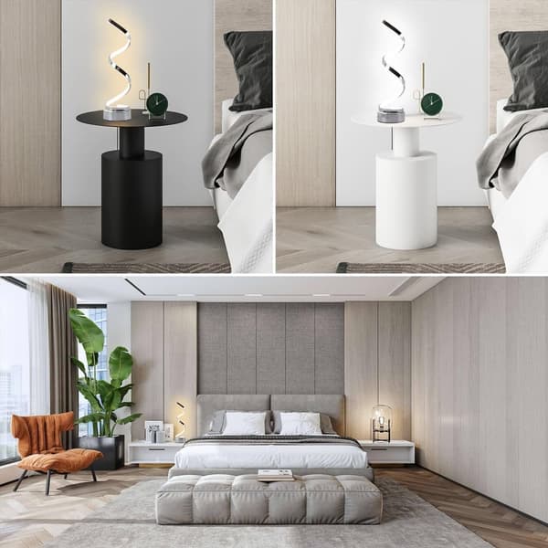 OBOSOE LED Bordslampa, Justerbar Spiral Design, Minimalistisk 17W Skrivbordslampa med 3 Färger, Svart