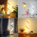 Miniatyrbild 4 av 4: OBOSOE LED Bordslampa, Justerbar Spiral Design, Minimalistisk 17W Skrivbordslampa med 3 Färger, Svart