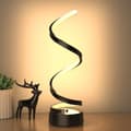 Miniatyrbild 2 av 3: OBOSOE LED Bordslampa, Justerbar Spiral Design, Minimalistisk 17W Skrivbordslampa med 3 Färger, Svart