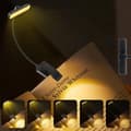Miniatyrbild 5 av 8: Läslampa/klämlampa, 2-pack LED-boklampa med 3 ljusfärger, roterbart huvud & ögonskydd – svart