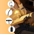 Miniatyrbild 7 av 8: Läslampa/klämlampa, 2-pack LED-boklampa med 3 ljusfärger, roterbart huvud & ögonskydd – svart