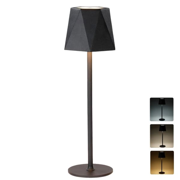 OBOSOE Bordslampa Trådlös / Skrivbordslampa - LED-lampa 3 färgtemperaturer och RGB, IP54 vattentålig bordslampa