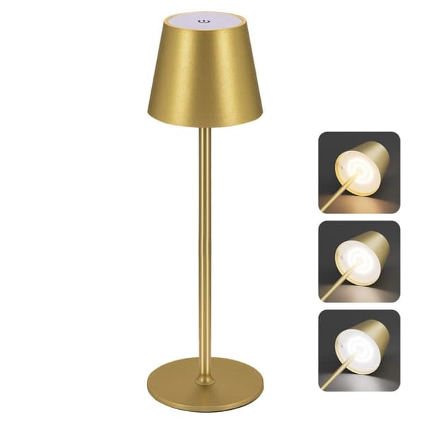 OBOSOE Trådlös Bordslampa, Uppladdningsbar LED Skrivbordslampa med Taktile Kontroll, 3 Färgtemperaturer och Kontinuerlig Dimring