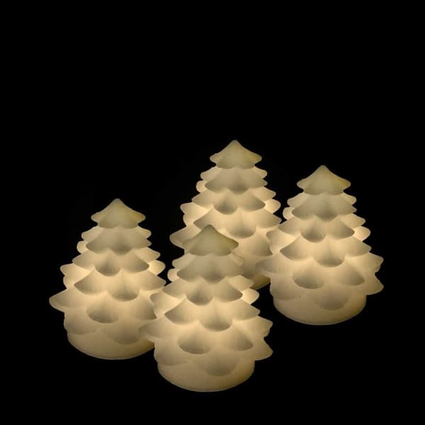 LED ljus - julgran - 4 st. - 7 cm - vit -