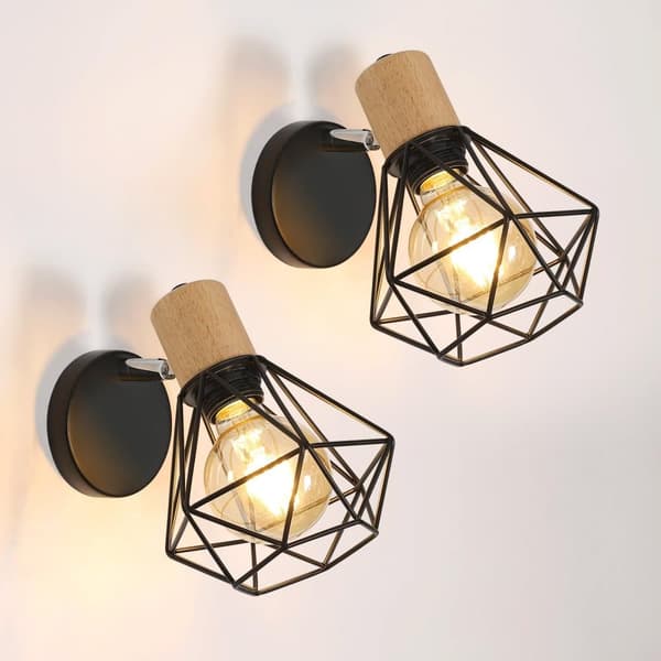 Bomclap 2 Industriell Vägglampa i Svart Metall – Roterbar E27 Burdesign, Retro Belysning för Vardagsrum & Sovrum