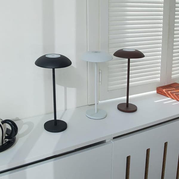 OBOSOE Bordslampa Trådlös / Skrivbordslampa-LED-lampa 3 färgtemperaturer 2600 mAh uppladdningsbart batteri, Perfekt för sovrum, terrass och restaurang