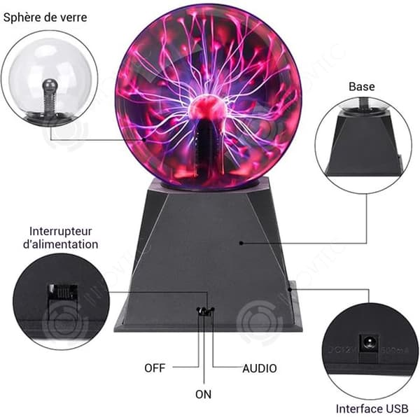 INN Plasma boll magisk 8tum 12x12x29cm röd plasma boll plasma lampa ionboll lampa unisex presenter