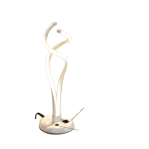 Modern spiral skrivbordslampa, varmt ljus, kompakt design,varmt ljus, USBvit