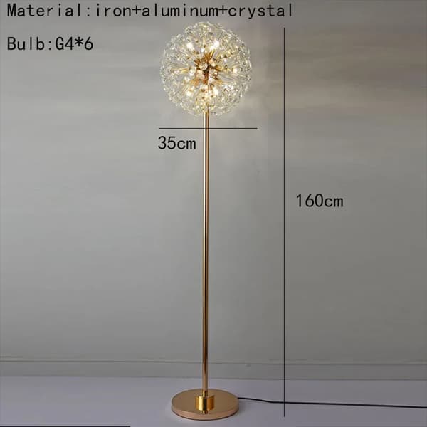 Dandelion LED Gulvlampe, Elegant Design, Varme/Hvidt Lysmuligheder,Hvidt lys, B