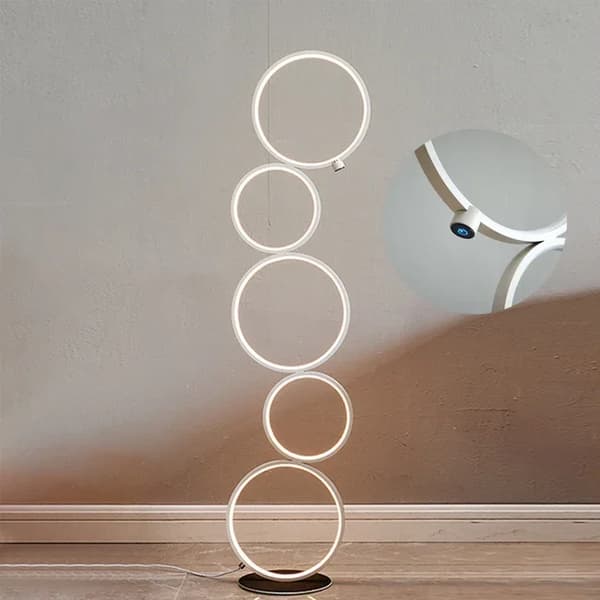LED Gulvlampe, Moderne Design, Tre-Niveau Dæmpning,Hvid-varm lys, EU-stik, Tricolor dæmpning