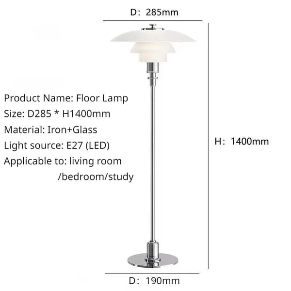 Modern Golvlampa, Dimbar LED-belysning, Elegant Glas Skärm, Mångsidig Användning,Golvlampa, Varmt ljus