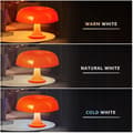 Miniatyrbild 4 av 8: OBOSOE Svampbordslampa LED USB, orange nattlampa med 3 färgtemperaturer, modern design