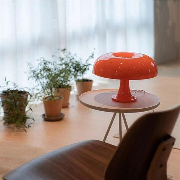 OBOSOE Svampbordslampa LED USB, orange nattlampa med 3 färgtemperaturer, modern design