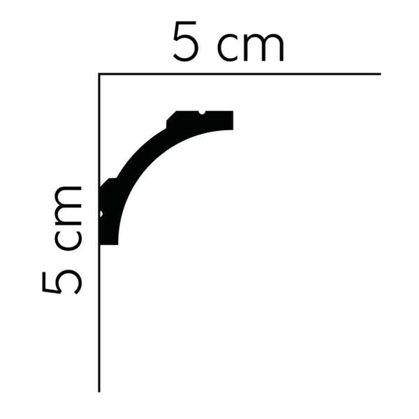 Mardom taklist MD210 Polyforce 50 x 50 x 2000 mm vit indirect belysning taklist