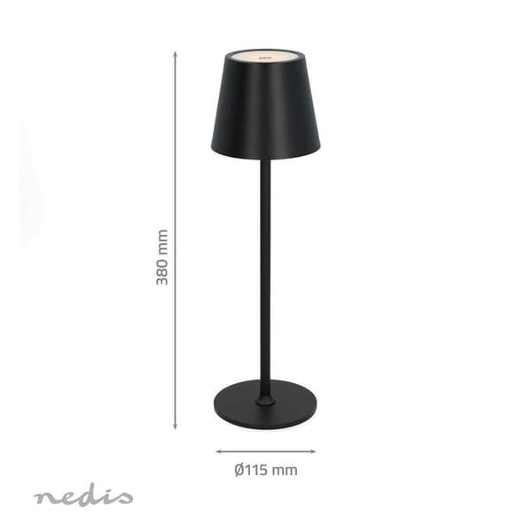Bordslampa med Touch-Dimmer 1,8W 150lm 3000-6000K IPX4 Uppladdningsbar Nedis Svart