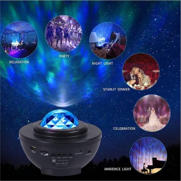 Stjärnhimmel - Galaxy LED-projektor Bluetooth inkl. fjärrkontroll