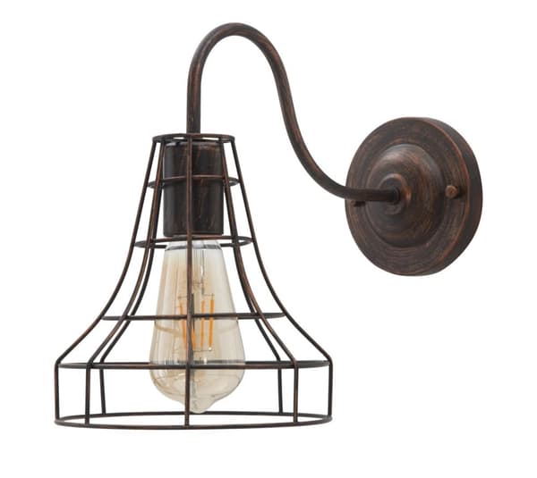 FURNLUX VÄGGLAMPA INDUSTRI SVART 34CM