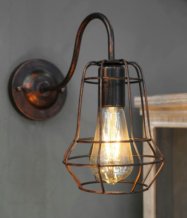 FURNLUX VÄGGLAMPA INDUSTRI SVART 33CM