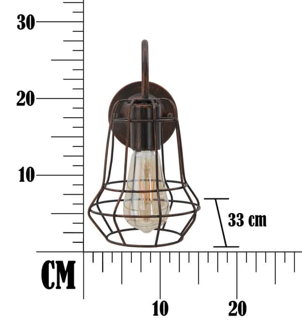FURNLUX VÄGGLAMPA INDUSTRI SVART 33CM